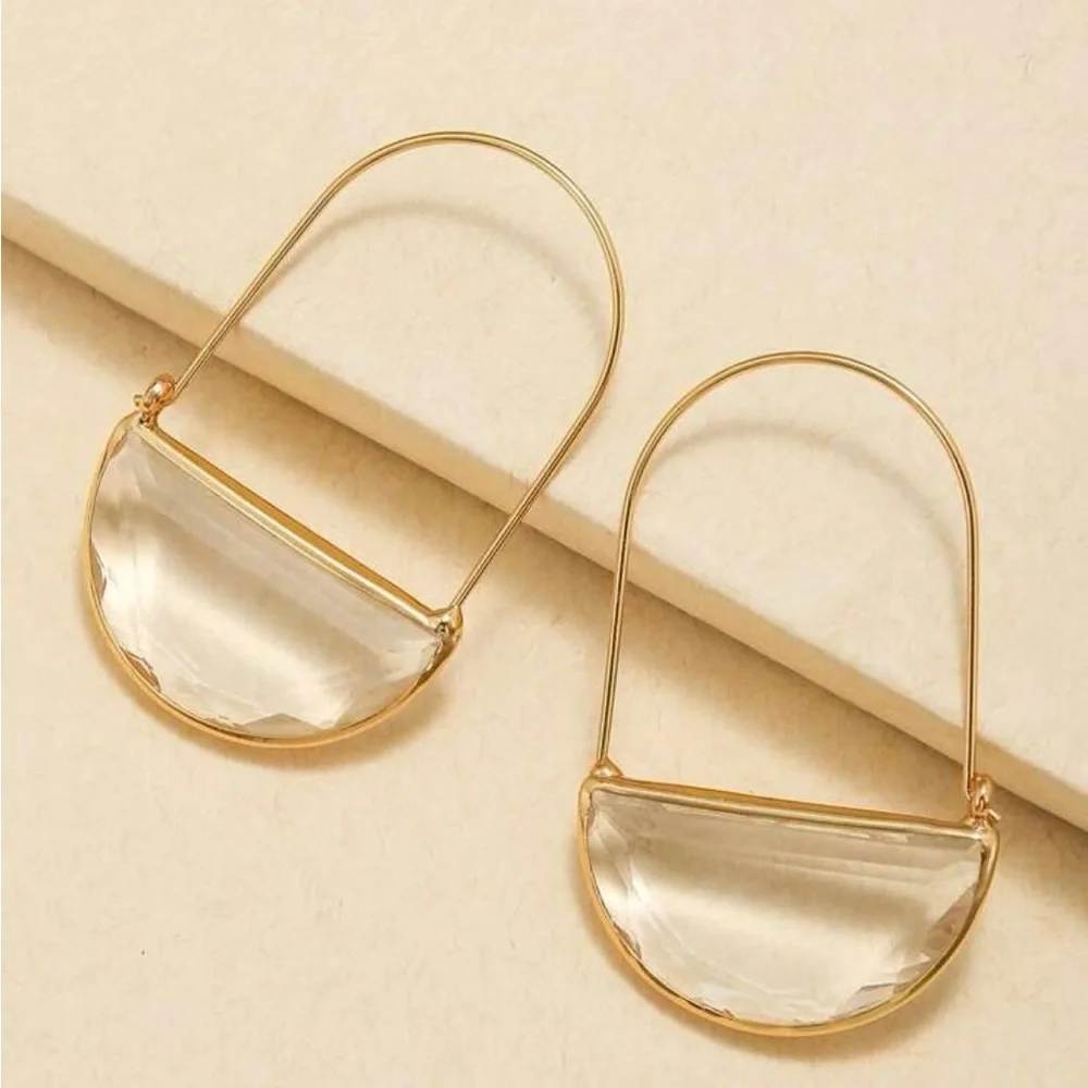 Anthropologie Crescent Hoop Earrings - Picture 4 of 4